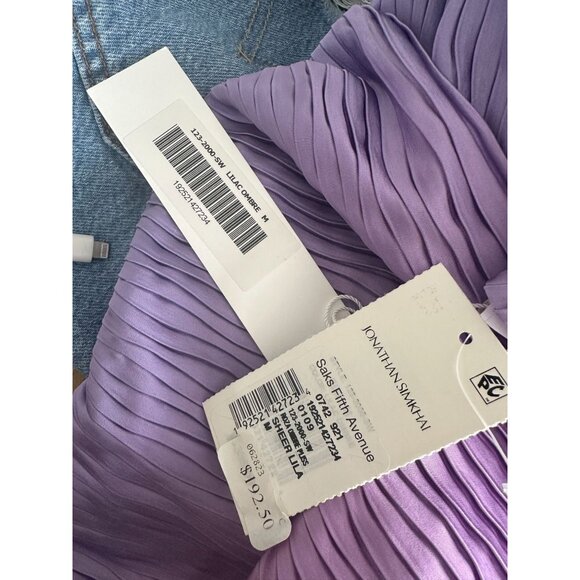 JONATHAN SIMKHAI Swim Sheer Lila Purple Blue Ombre Plisse Top Size Medium NWT - Picture 4 of 5